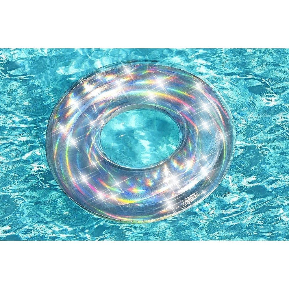 Trade Shop - Ciambella Salvagente Gonfiabile Iridescente 107 Cm Mare Spiaggia Piscina 36240 -