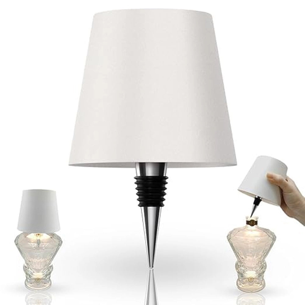 Trade Shop - Paralume Per Bottiglia Vino A Led Ricaricabile Dimmerabile Luce Senza Fili Bar Soggiorno -