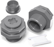Connettori per serbatoio d'acqua 1 1/4" BSP - 2 pezzi - Connettore per serbatoio in PVC - Impermeabile - Resistenti alle collisioni - Materiale duraturo - Connettore per acqua