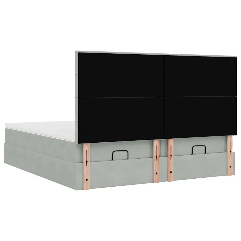 Struttura Letto Pouf con Materassi 200x200 cm Velluto 3313778
