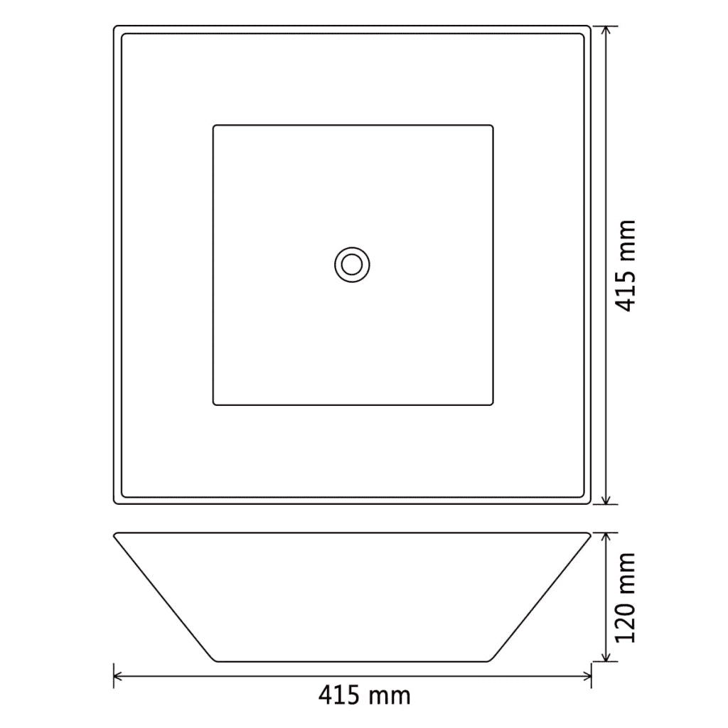 Lavandino Quadrato in Ceramica Nero 41,5x41,5x12 cm CFW9702474