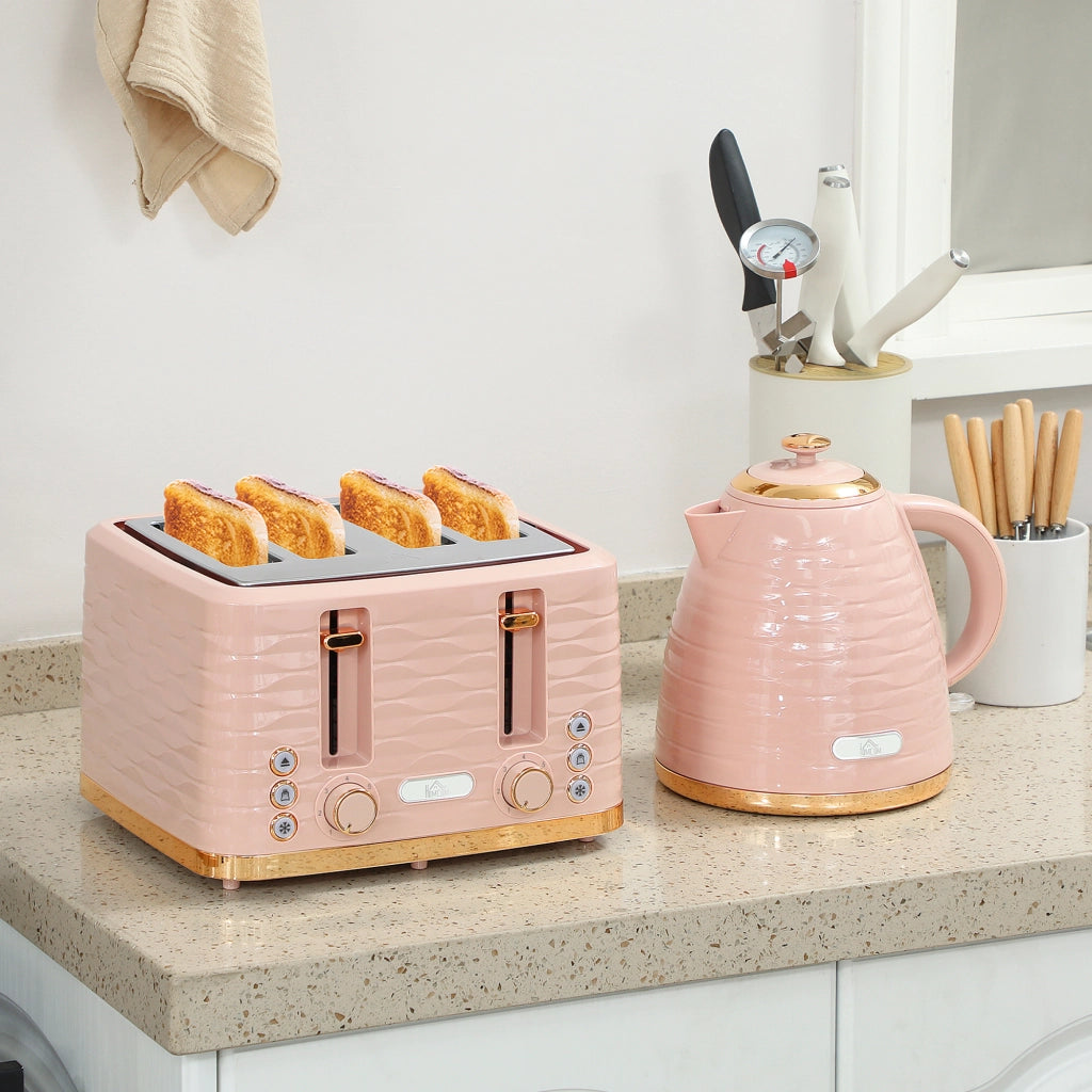 Tostapane e Bollitore 2 in 1 ¨C Minimal ¨C Rosa, 7 livelli tostatura, funzione scongelamento e riscaldamento