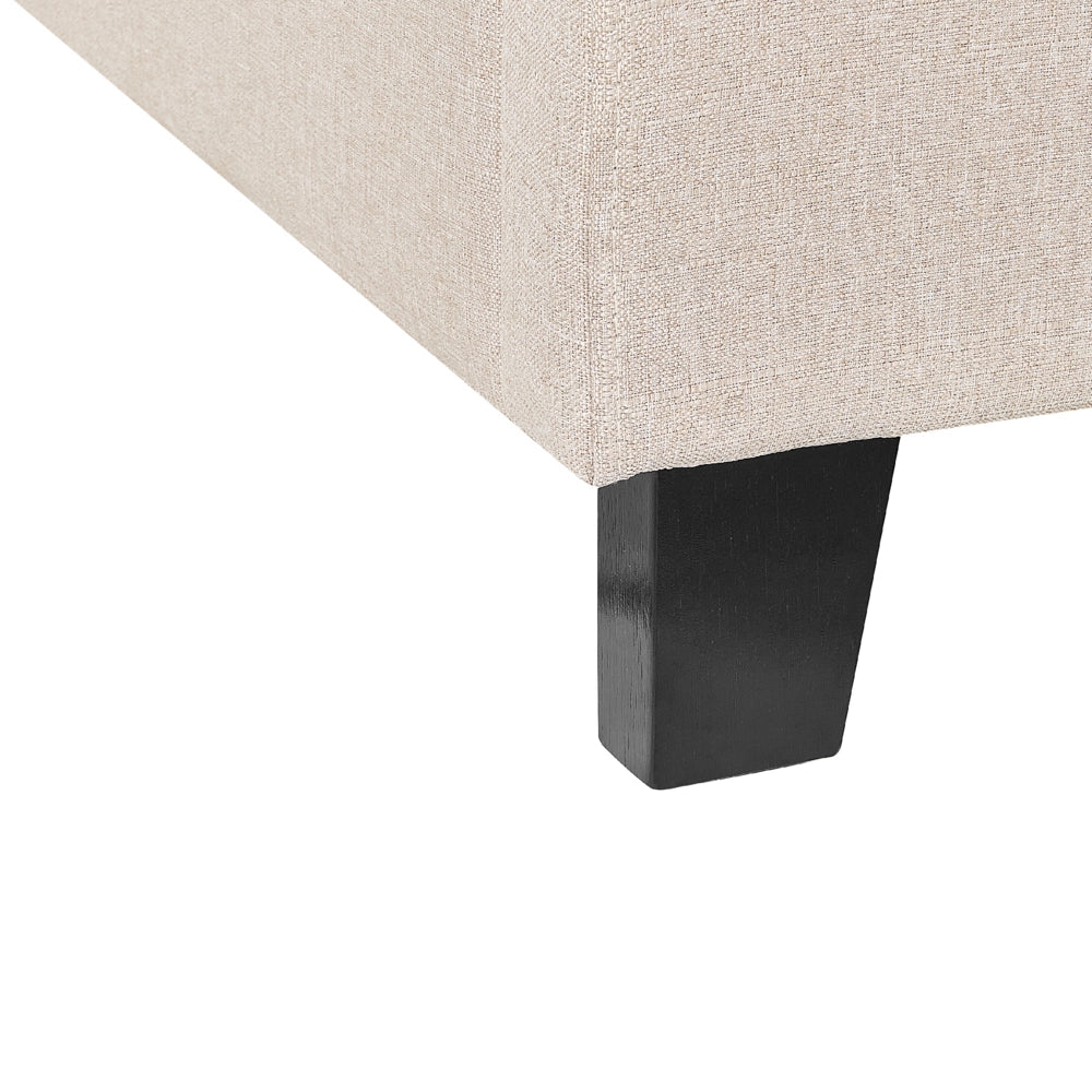 Letto matrimoniale 140 x 200 cm Rete a doghe in tessuto beige senza testiera