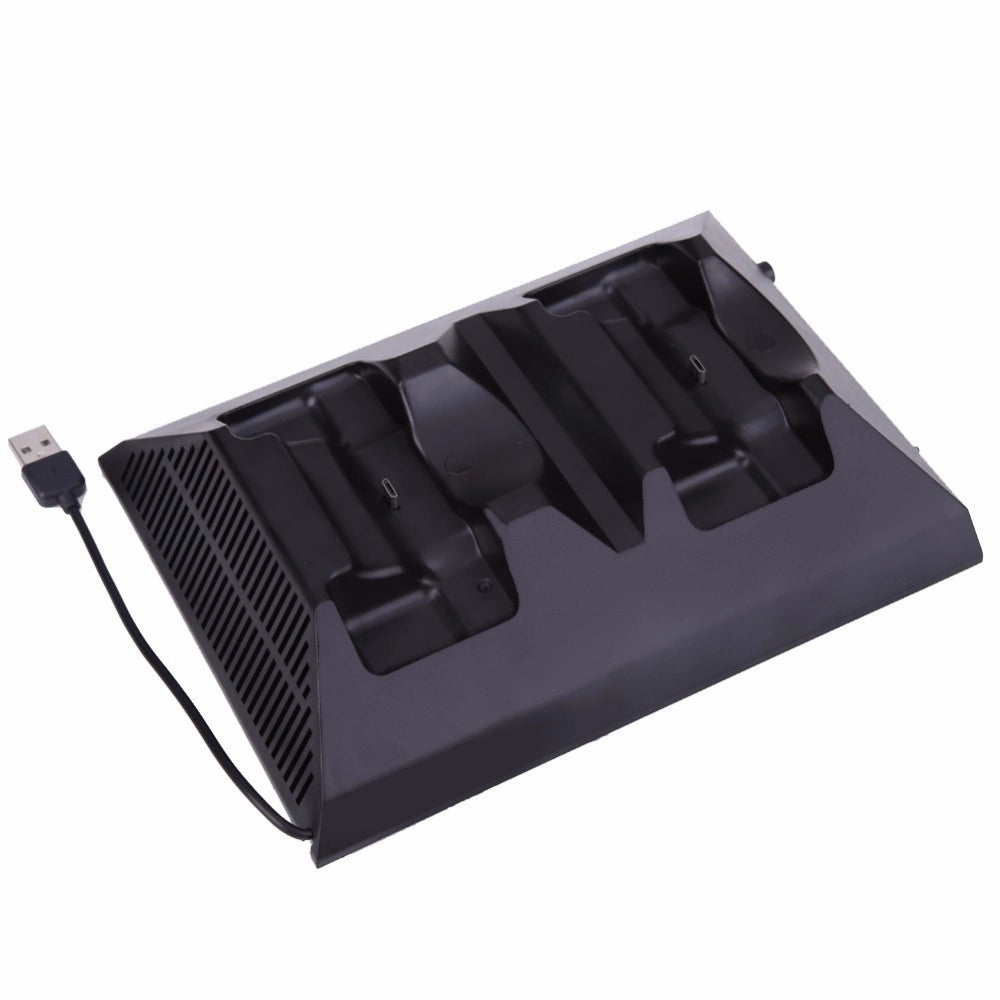 Trade Shop - Base Doppia Ricarica Joystick Con Ventola Per Ps4 Console Controller Joypad Usb -