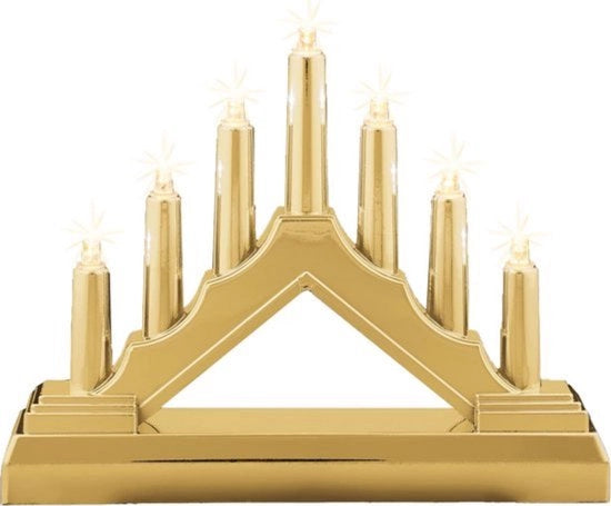 Lanterna a LED - decorazione di Natale accogliente - 1 pezzo - oro - plastica - 16 x 13 cm