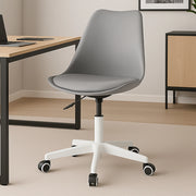 Sedia da Ufficio Poltrona da Studio Girevole Ergonomica con Ruote in PP e Schiuma Grigio