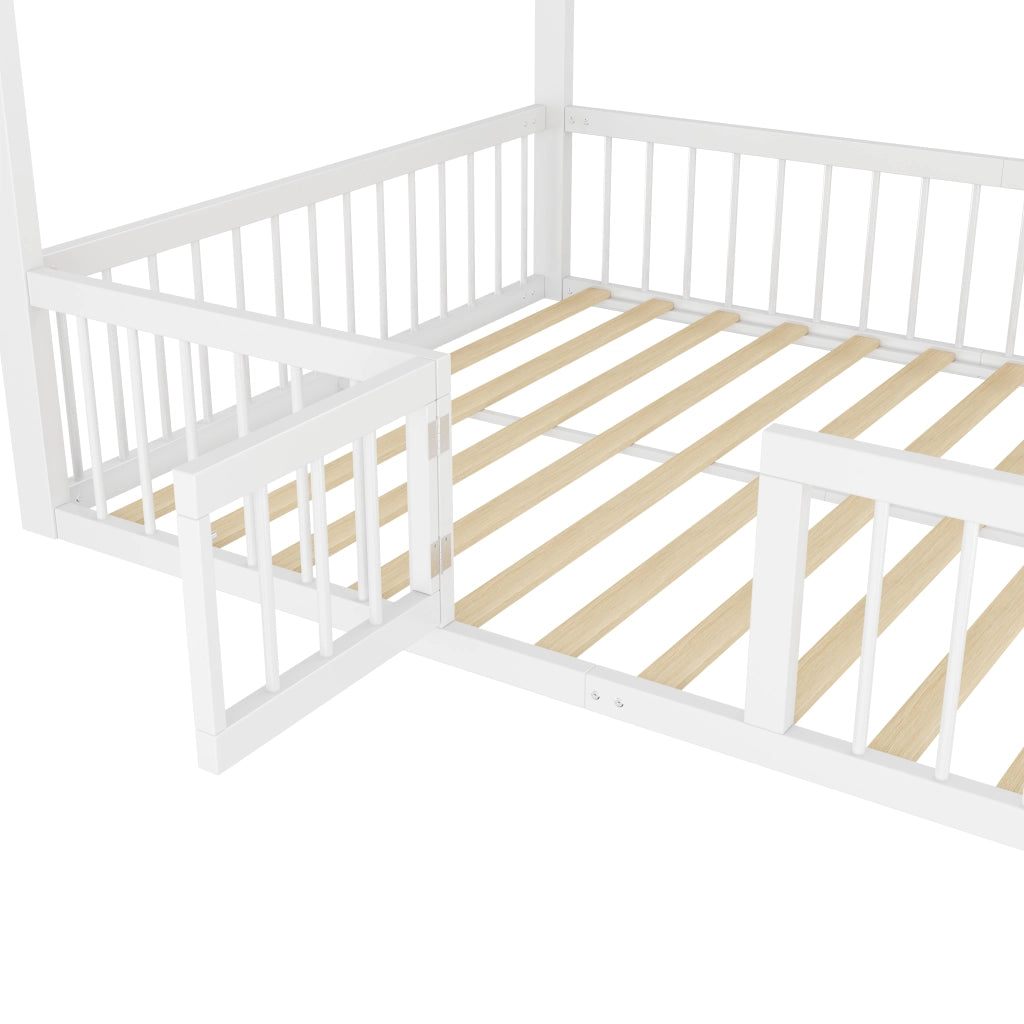 LETTO a casetta 140x200 cm in metallo bianco
