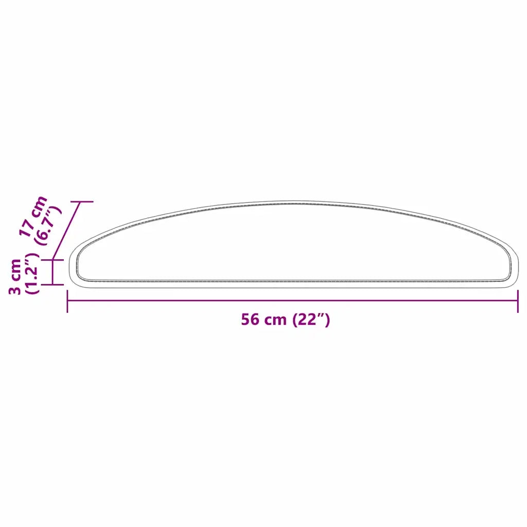 Tappetini per scale autoadesivi 15 pz | Gradini per Scale Rosso 56 x 17 x 3 cm