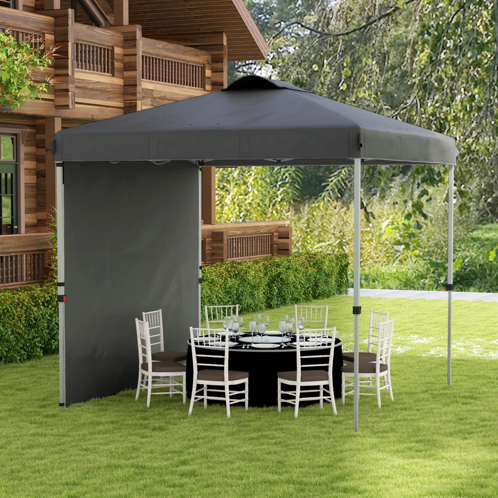 Gazebo Pieghevole da Giardino ¨C Xylo ¨C 2,5x2,5 m Grigio Antracite con Parete Laterale