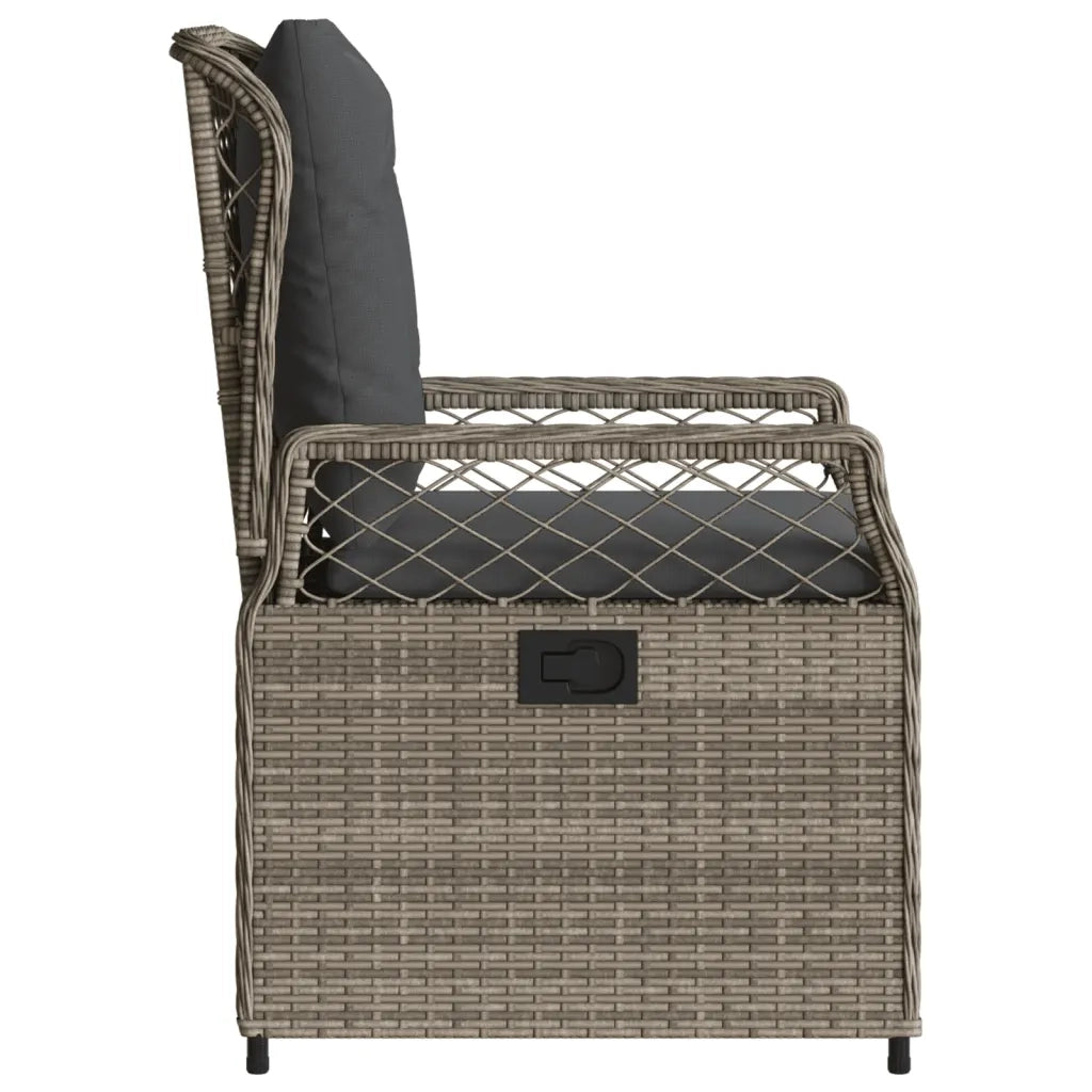 Sedie da Giardino Reclinabili 2 pz | Sedie da Esterno Grigio Polyrattan