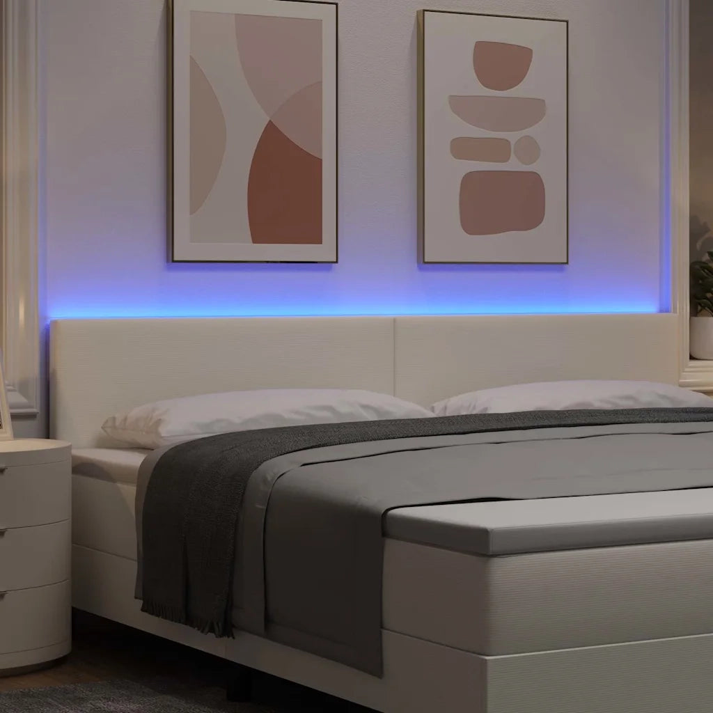 Testiera | Testata LED con strisce LED Crema 200 cm Tessuto in Cords