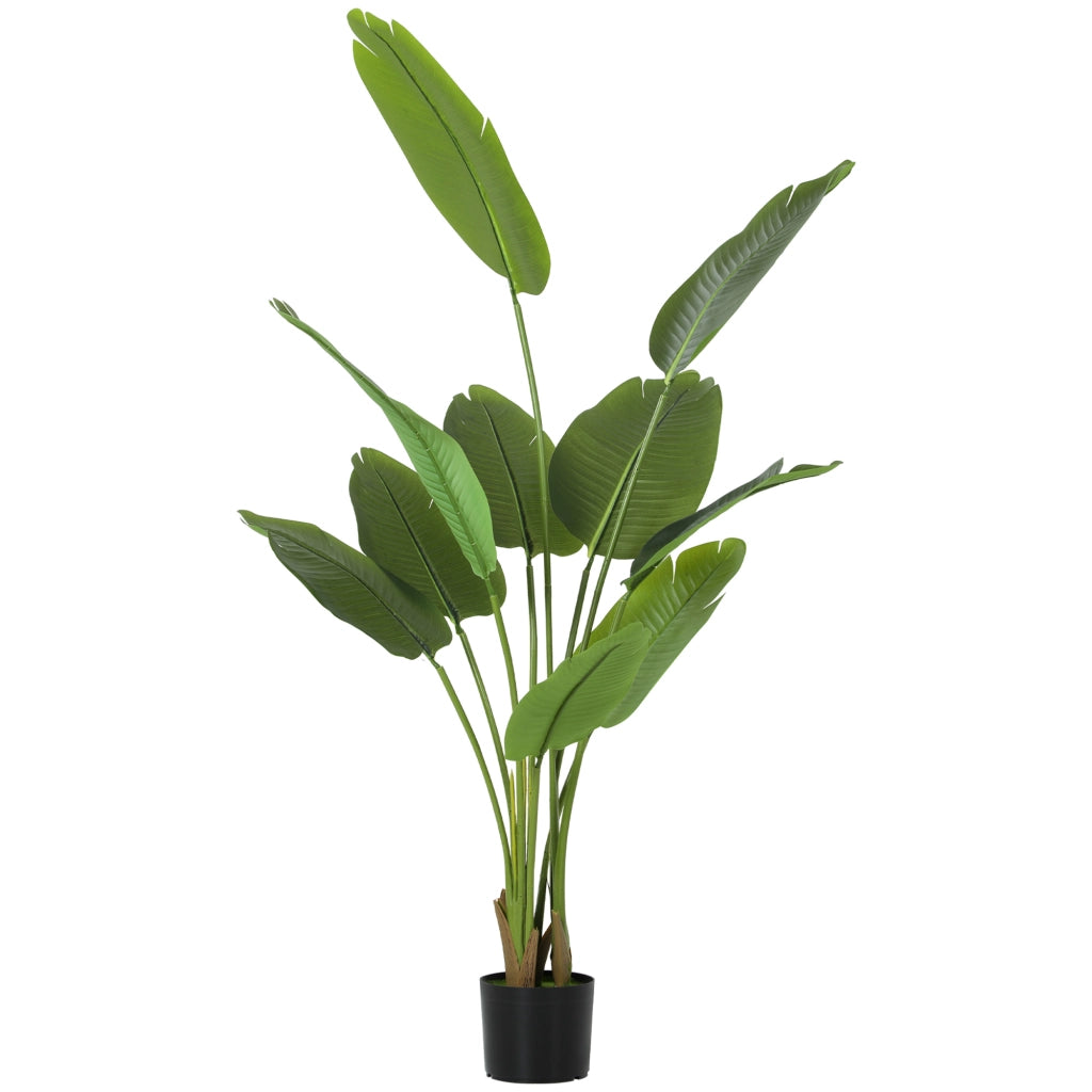 Pianta Artificiale Uccello del Paradiso Alta 160 cm per Interni con Vaso in PEVA Verde