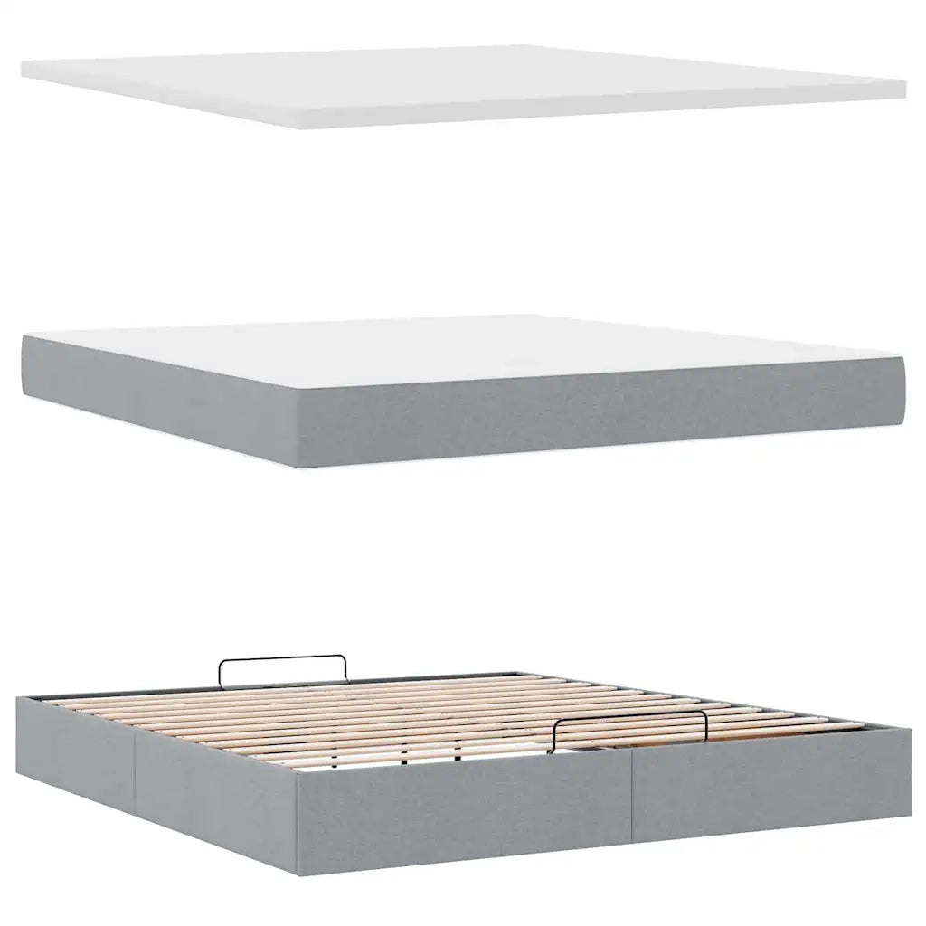 Struttura Letto Pouf con Materasso 180x200 cm in Tessuto 3313175
