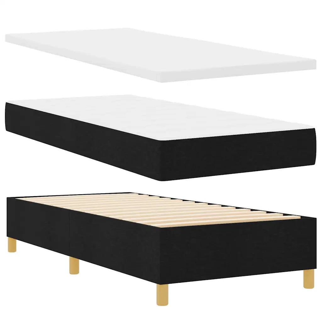 Letto a molle con strisce LED Nero 100 x 200 cm Tessuto 3343681