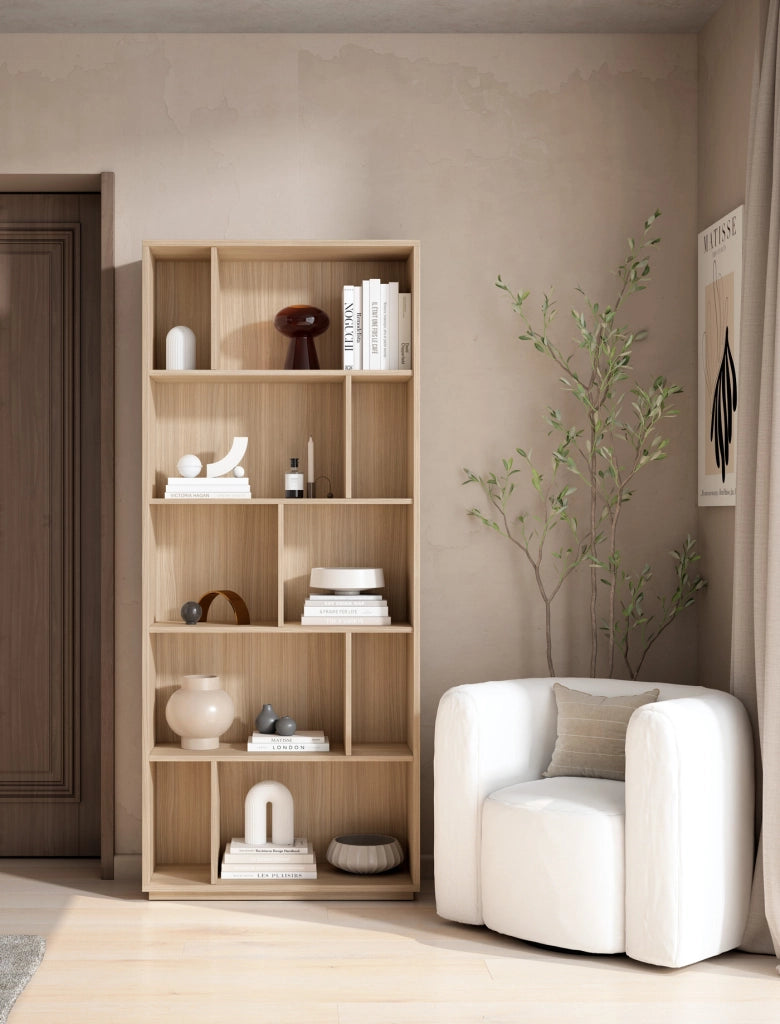 Libreria Herdasa effetto noce chiaro 191x80x32