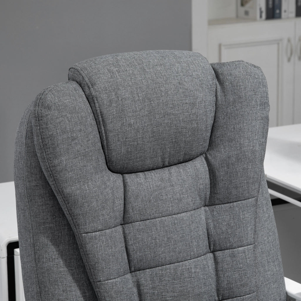 Sedia da ufficio ergonomica con poggiapiedi pieghevole, regolabile in altezza e inclinazione, in metallo grigio per il massimo comfort nell'ufficio