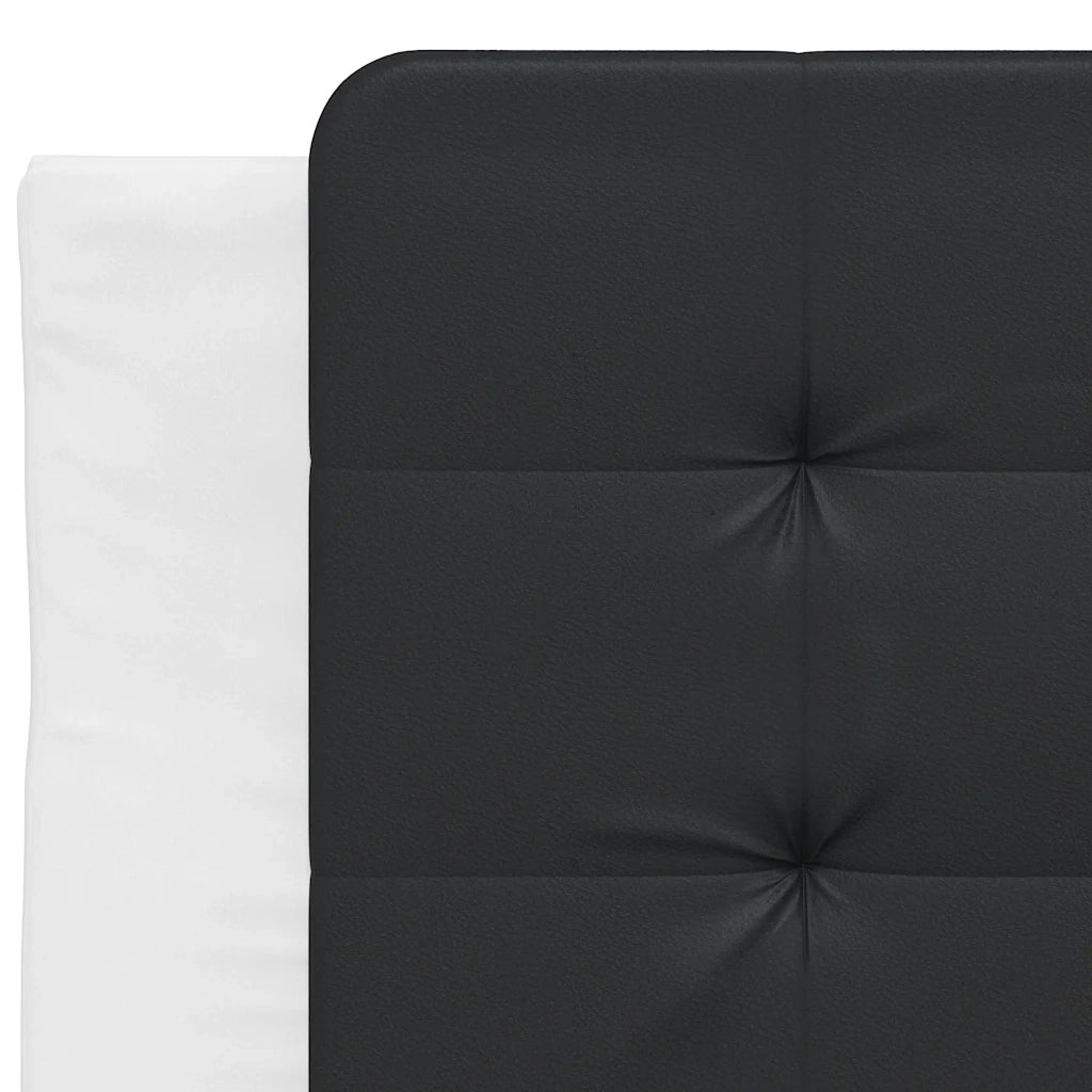 Letto singolo | Letto per adulti | Giroletto senza Materasso Zadar Nero e Bianco 90x190 cm in Similpelle