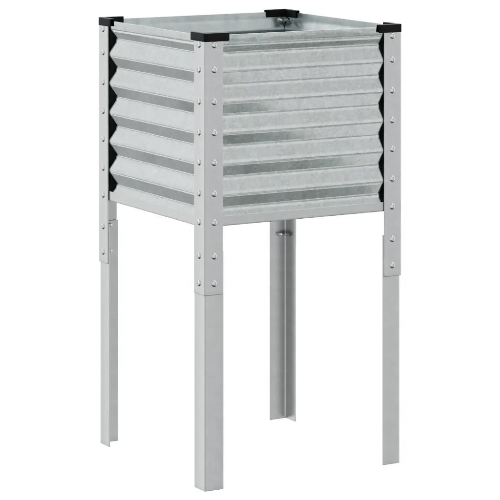 Fioriera da Giardino-Vaso da Esterno 45x45x88 cm in acciaio zincato
