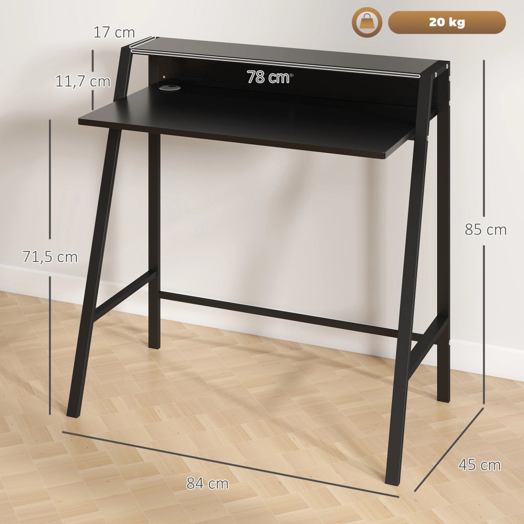 Scrivania per Computer con Cassetti e Gestione Cavi ¨C Minimal ¨C 84x45x85 cm, Nero