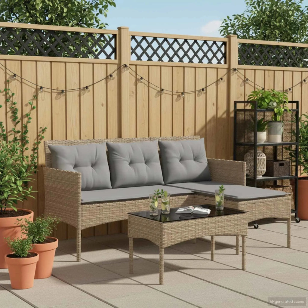 Set Divano da Giardino con cuscino 2 pcs polyrattan 4103806