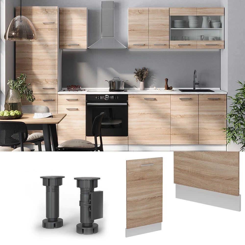 Pannello frontale della lavastoviglie R-Line Sonoma/Bianco 45 cm, PL Rovere Vicco