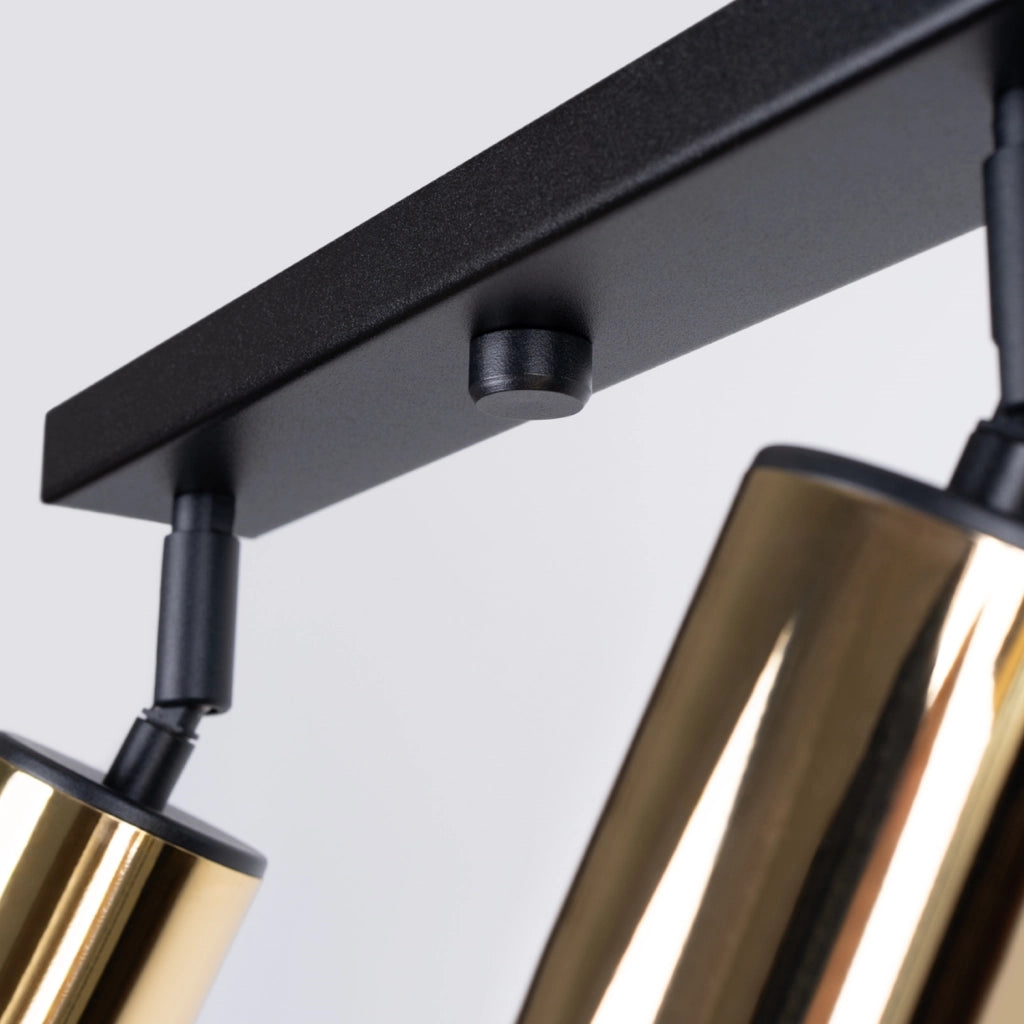 Lampada a tubo LED Winx Bittersweet Shimmer a 4 luci GU10, nero, oro e acciaio