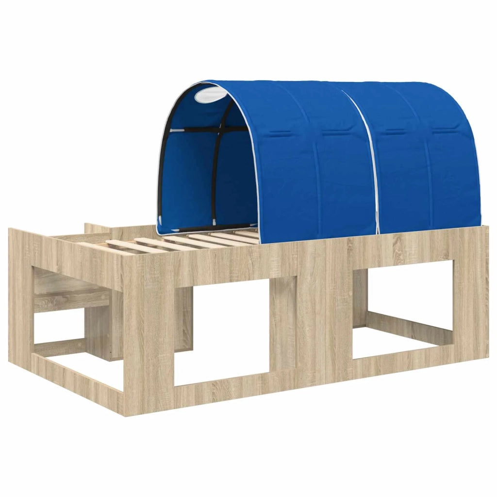 Letto alto per bambini con storage Rovere Sonoma e Blu 3423601