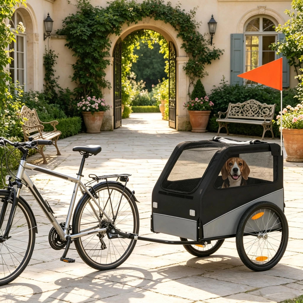 Rimorchio per bicicletta per cani con pneumatici da 20".
