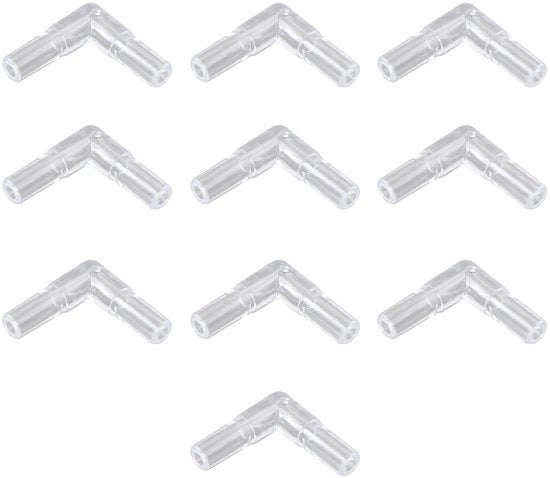 Ventilatore di aria 2 vie tipo L - Connessione L - 10 pezzi - Plastica - Per tubo di aria da 4 mm - Facile da montare - Distributore di aria