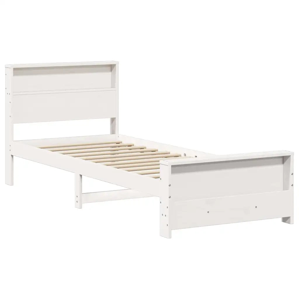 Struttura del letto-Giroletto-Rete del Letto Bianco 90 x 200 cm Legno multistrato 592482