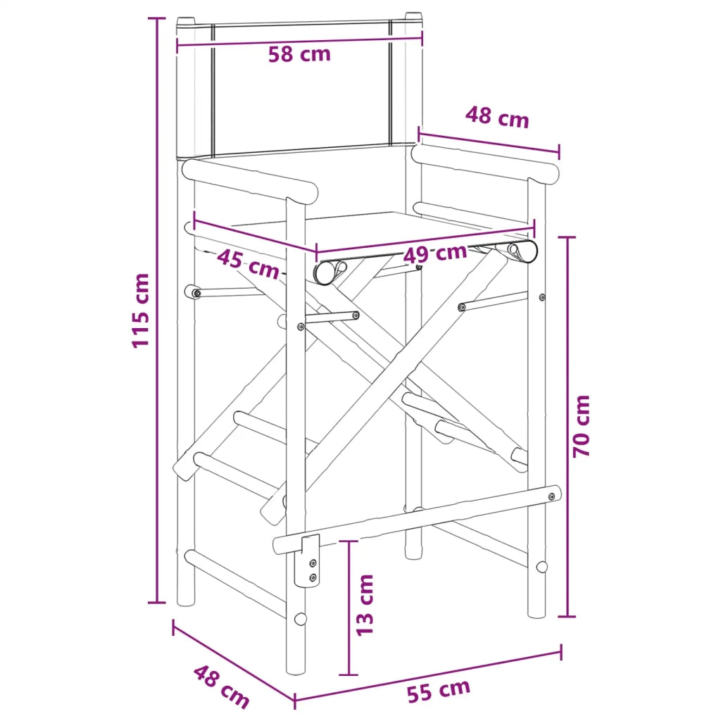 Sedia Direttore Pieghevole 2 pz | Sedie da Esterno Naturale Bamb¨´