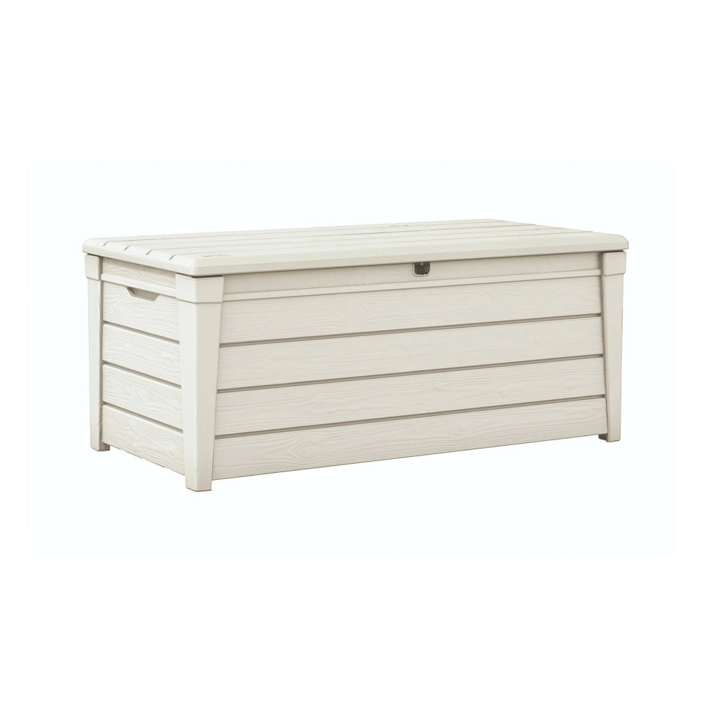 Cassapanca outdoor Wawa, Baule da giardino, Contenitore da esterno, Panchina contenitore da esterno, 145x70 h60 cm, Bianco