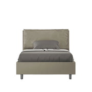 BS COM Letto una piazza e mezza contenitore imbottito 120x200 similpelle cappuccino