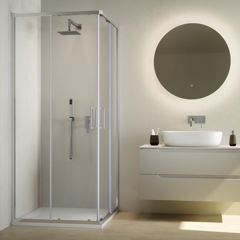 Box doccia  75x75 cm scorrevole vetro 6mm trasparente con trattamento anticalcare h195cm scorrevole | Aruba