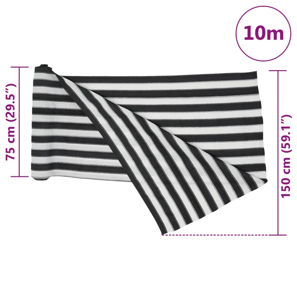 Rete per Privacy-Pannello per privacy Antracite e Bianca 1,5x10 m in HDPE 195 g/m2