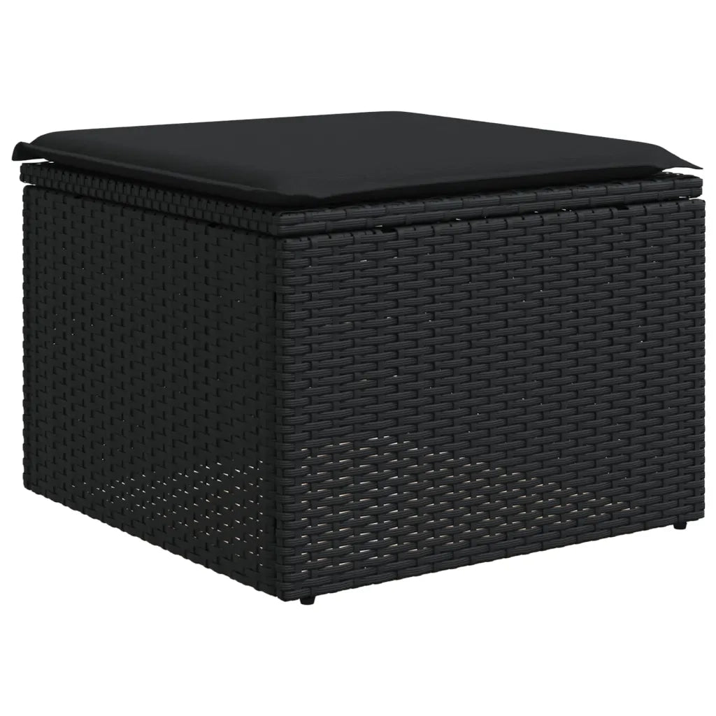 Set Divani da Giardino con Cuscini 7pz Nero Polyrattan 3222894