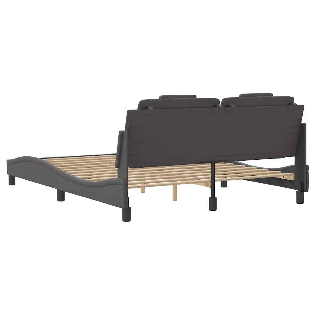 Giroletto Viana senza Materasso-Struttura Letto Grigio 160x200 cm in Similpelle