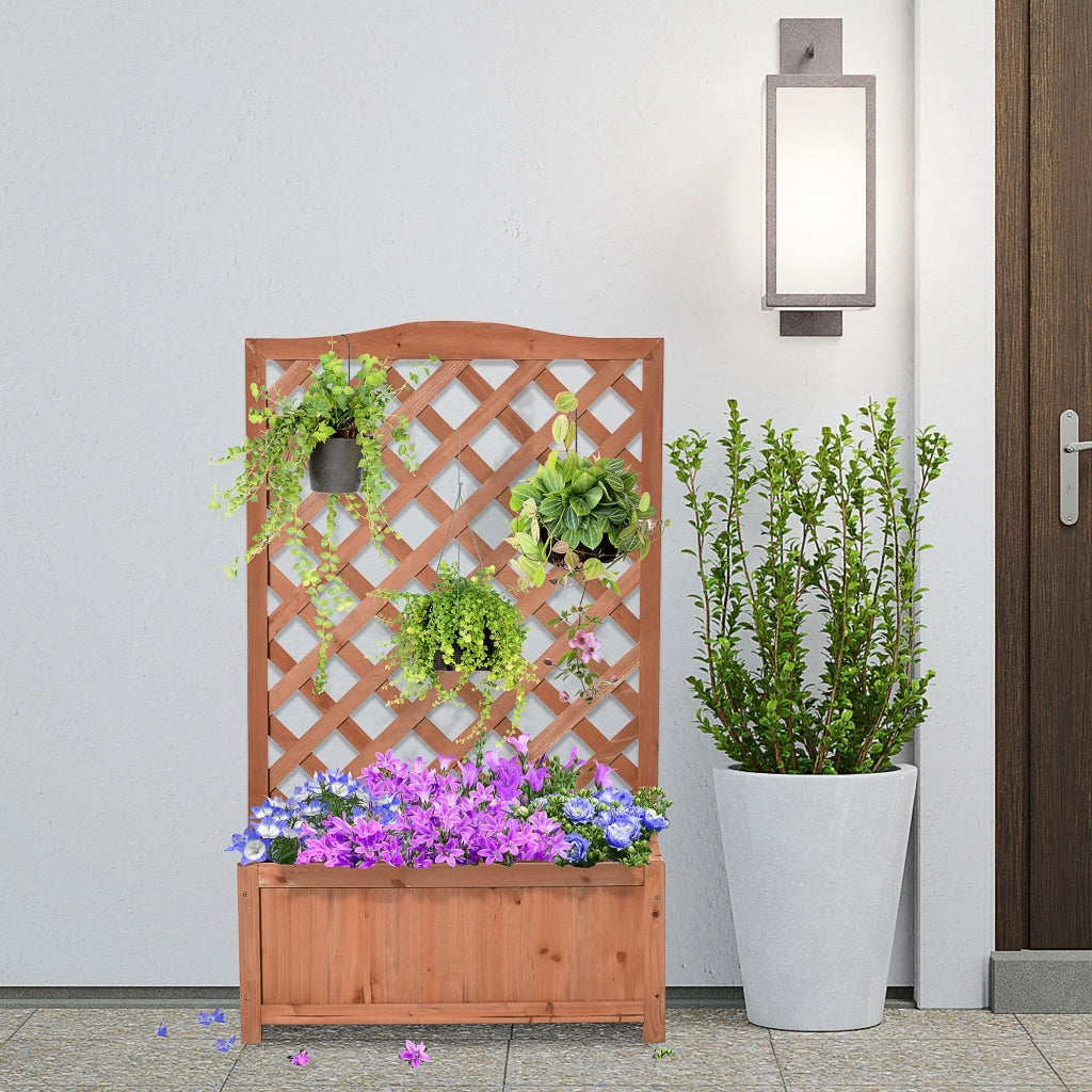 Fioriera con Griglia ¨C Minimal ¨C Legno Pino 70x28x117 cm