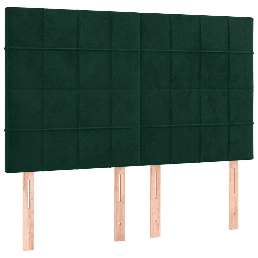 Testiera | Testata Verde Scuro 144x5x118/128 cm Velluto