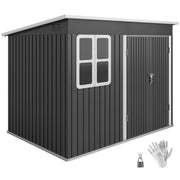 Casetta da giardino in metallo con finestra ¨C Xylo ¨C 260x177x190 cm grigio antracite