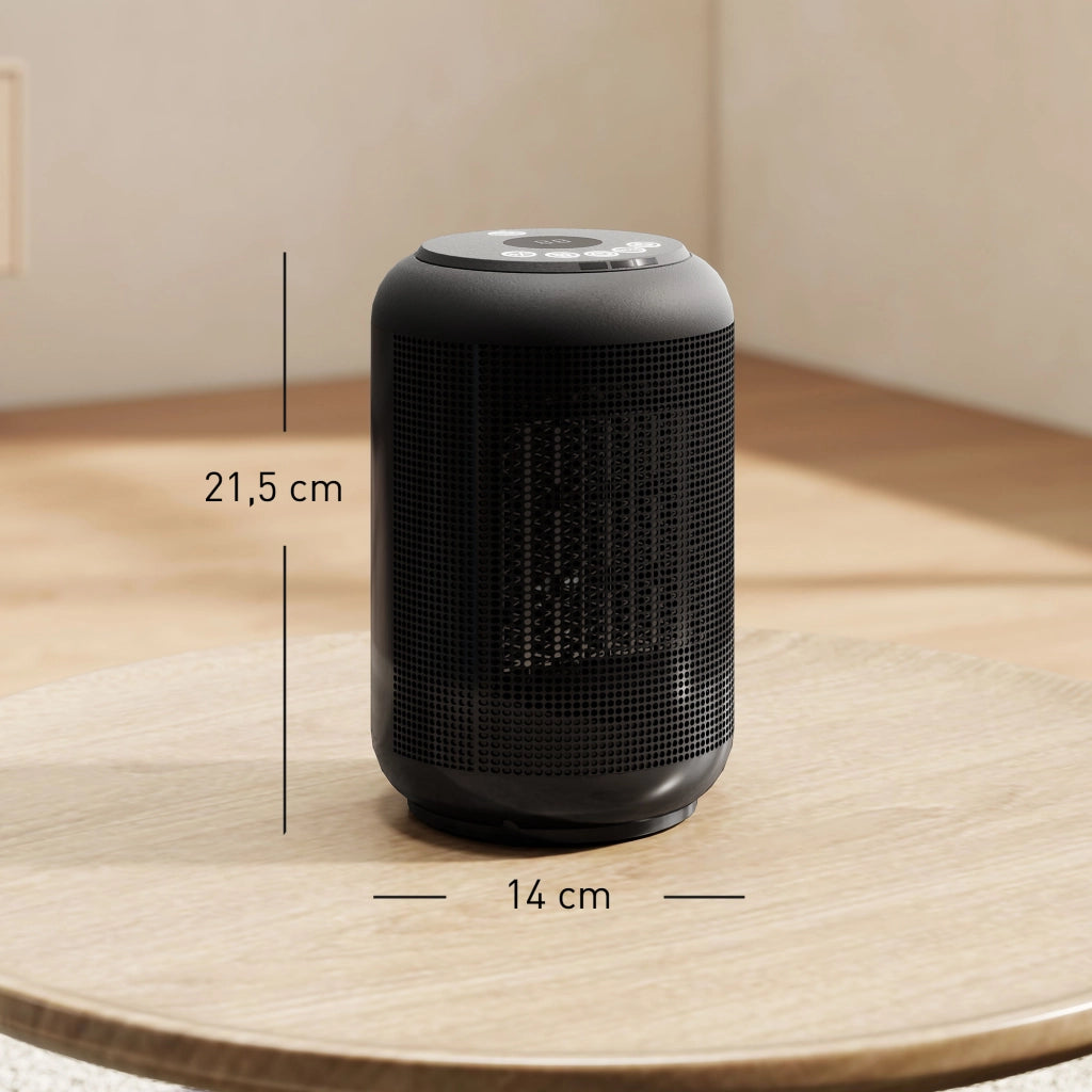 Termoventilatore ceramico 1500 W ¨C zephmum ¨C nero 14x14x21.5 cm