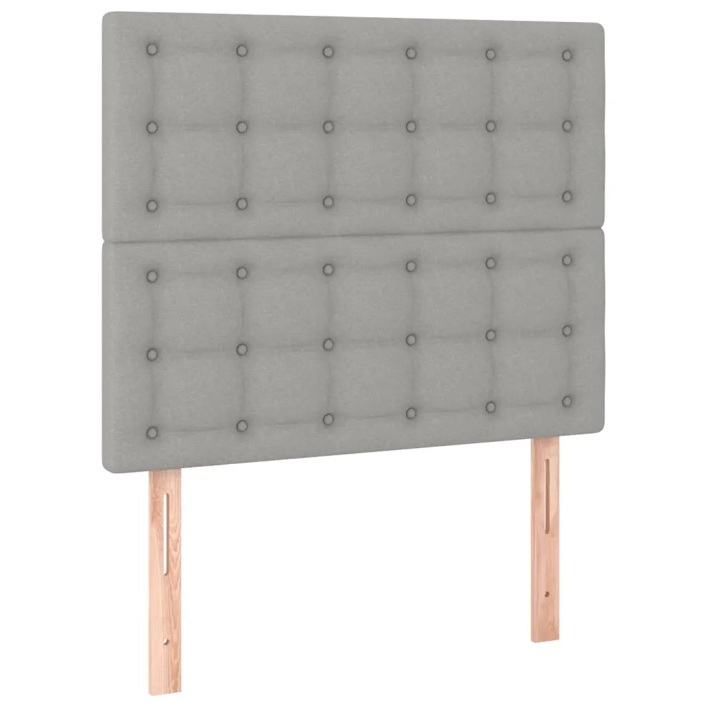 Letto singolo | Letto per adulti | Letto a Molle Materasso e LED Grigio Chiaro 90x190 cm Tessuto