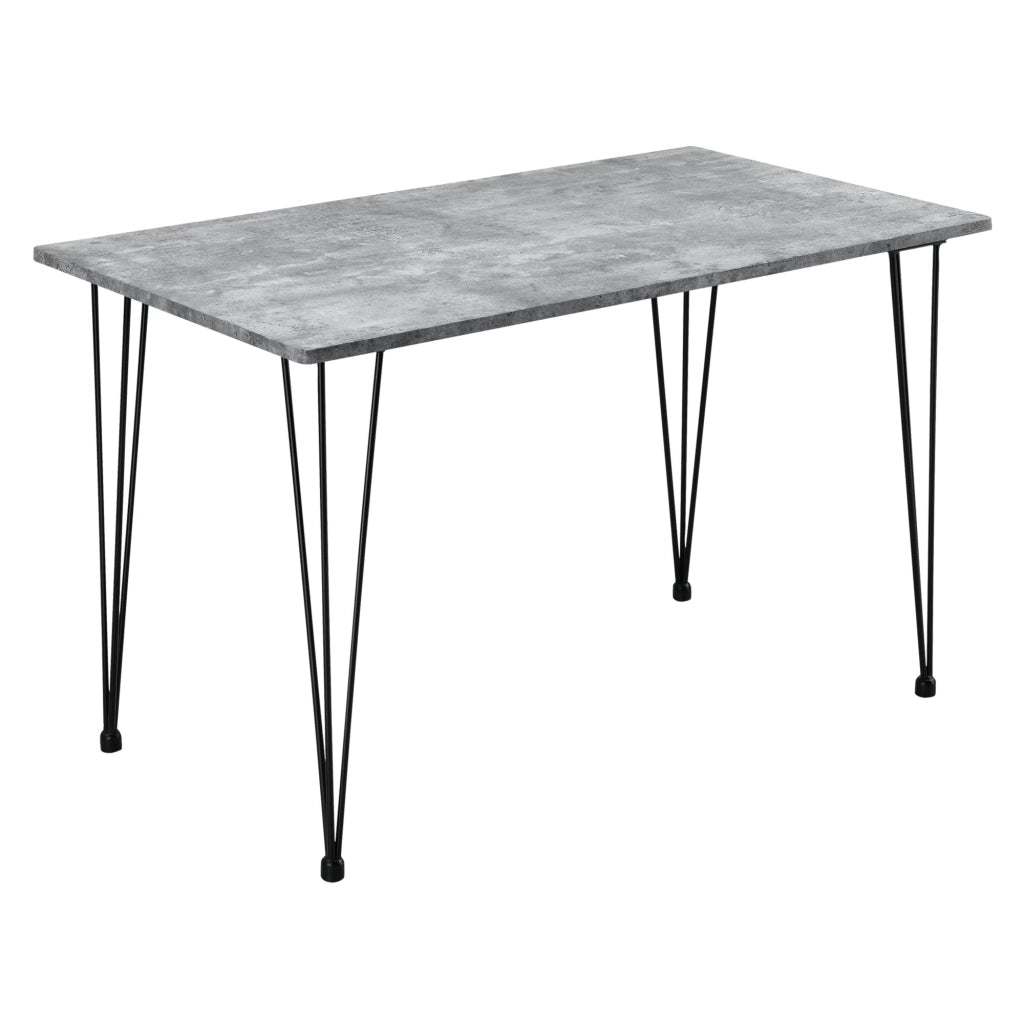 Tavolo da pranzo/cucina/soggiorno per 4 persone piano in MDF 120 cm effetto cemento e nero 03_0004272