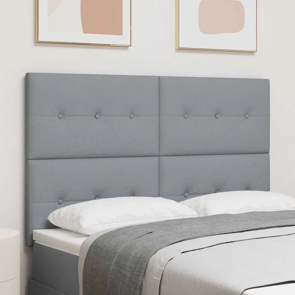 Testiera | Testata LED con strisce LED Grigio chiaro 144 cm Tessuto