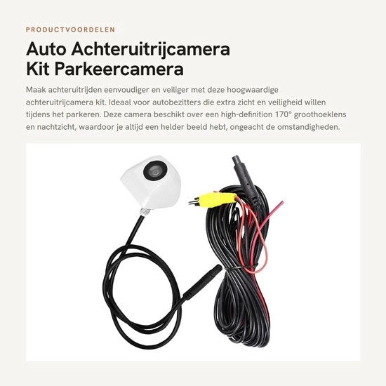 Kit di parcheggio con telecamera posteriore - HD 170° obiettivo ampio - visione notturna - forma universale - telecamera di parcheggio - parcheggio sicuro