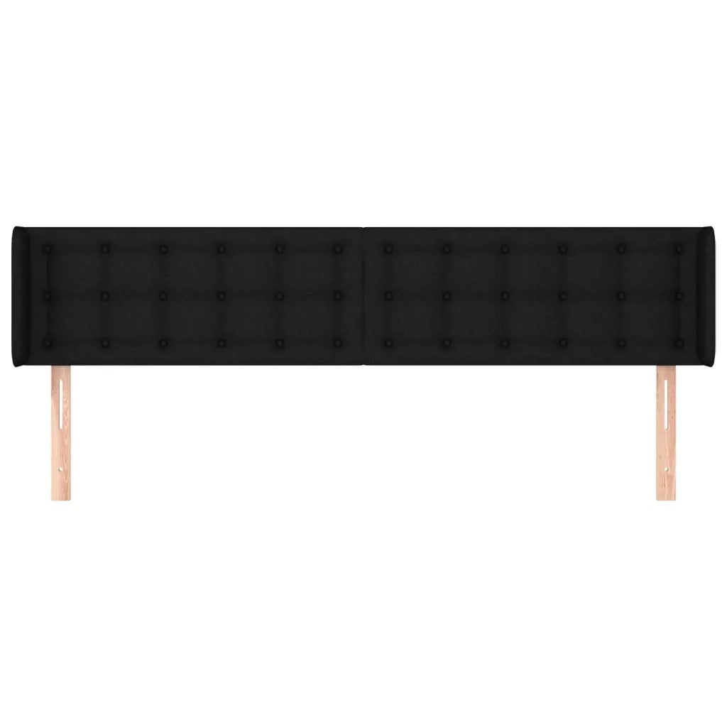 Testiera ad Orecchio Nera 163x16x78/88 cm in Tessuto 3119210