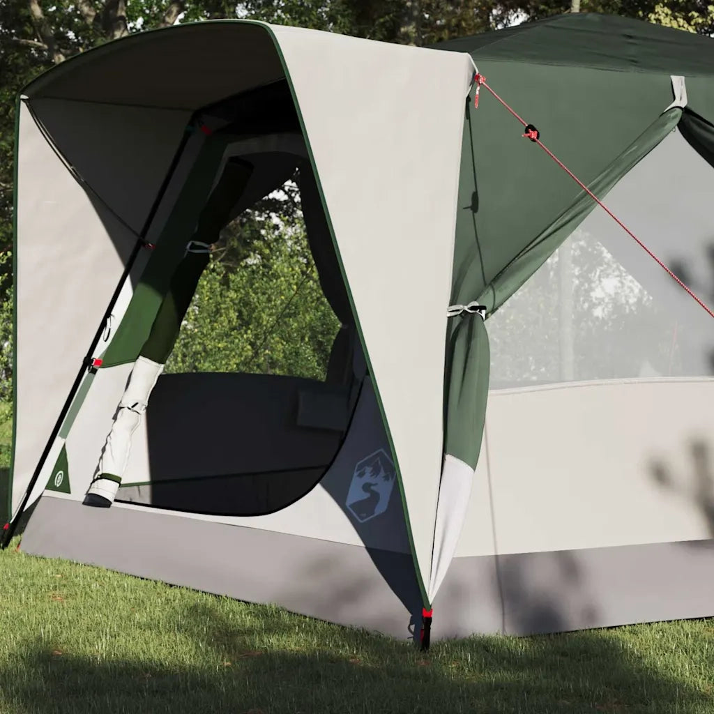 Tenda Cabina 7-Persone con tetto-Tenda da campeggio Verde 400 x 350 x 212 cm