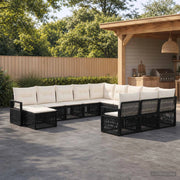Set Divano da Giardino 12 pz Nero polyrattan 3435916