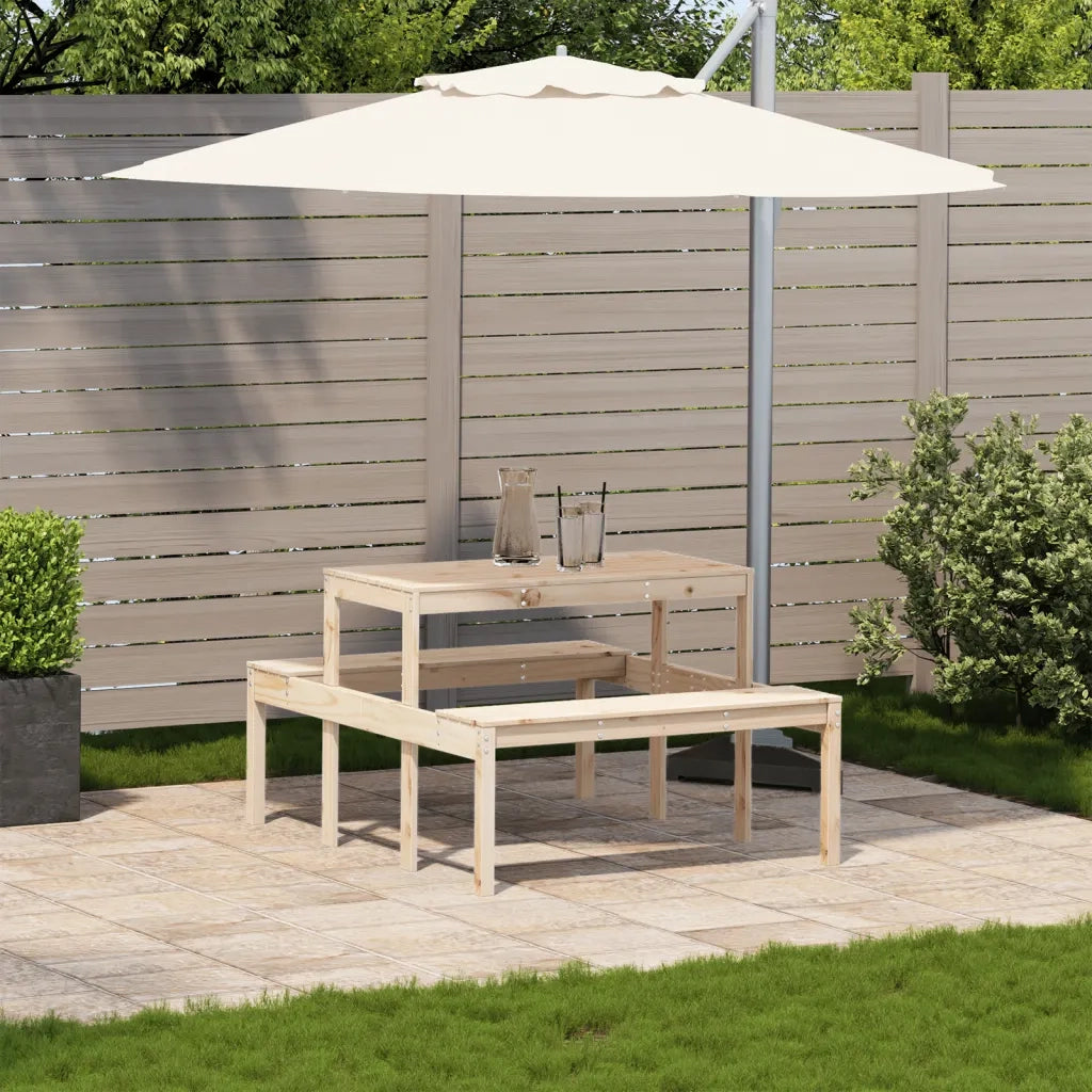 Tavolo da Picnic 110x134x75 cm in Legno Massello di Pino 832557