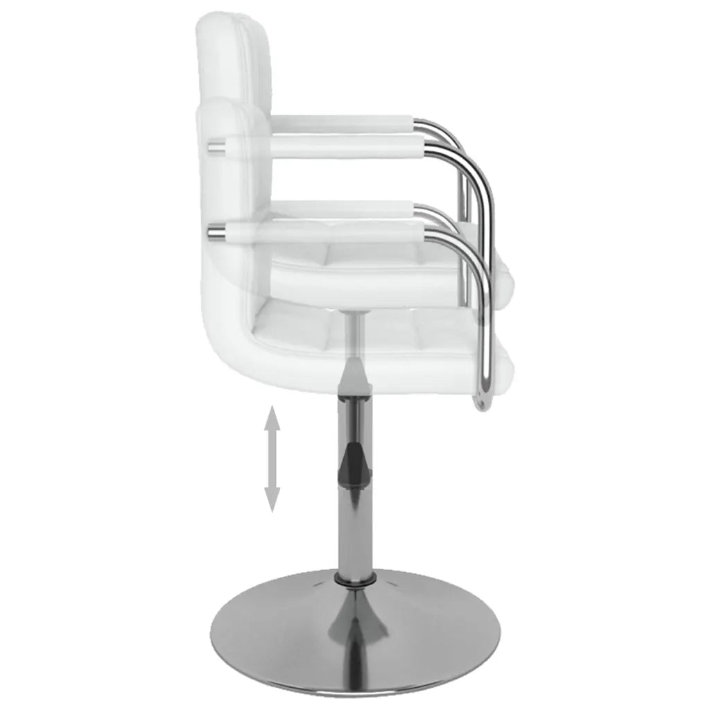 Sedie da Pranzo Girevoli 4 pz Bianche in Similpelle 3087886